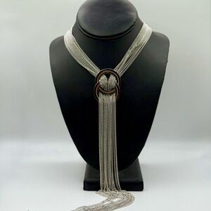 Elegant Silver Necklace with Silver Accents